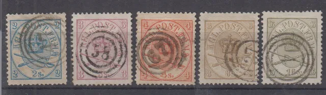 DANMARK. AFA 11-15. Krone-Scepter. Komplet sæt i pæn stemplet kvalitet. (AFA 4000)