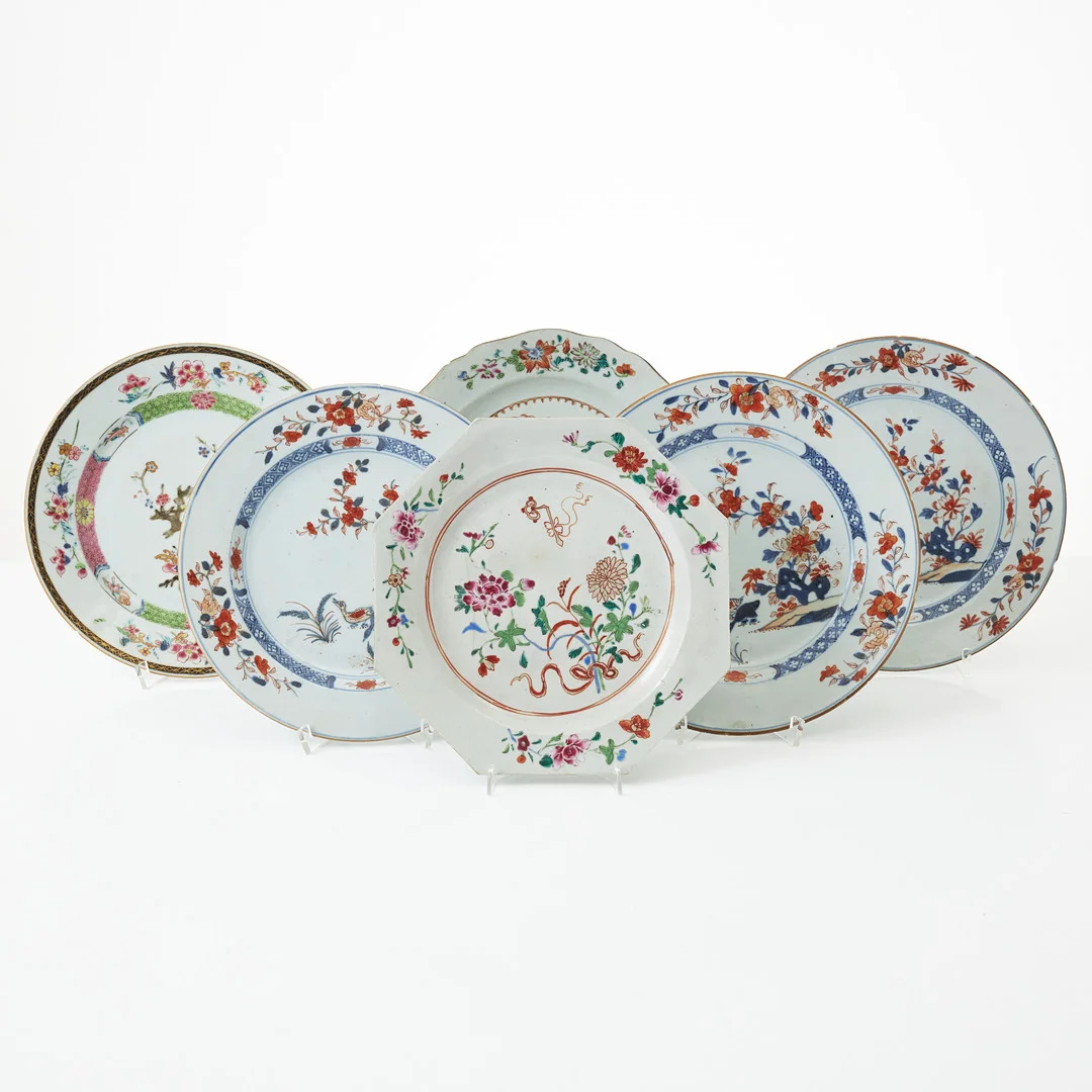 TALLRIKAR, 6 st., porslin, Kina, 1700-talets slut. — Oriental — Stockholms Auktionsverk Magasin 5