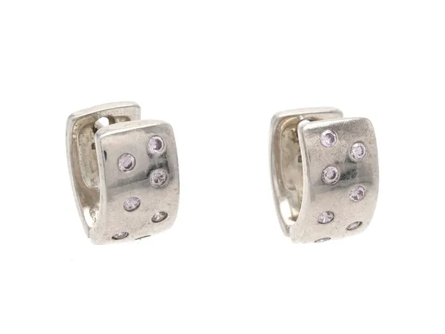 ÖRHÄNGEN, sterlingsilver, rosa cubc zirkoner, höjd 6 mm, 6,8 g.