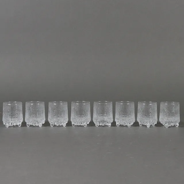 TAPIO WIRKKALA. Snapsglas 8 stycken, Iittala, Ultima Thule.