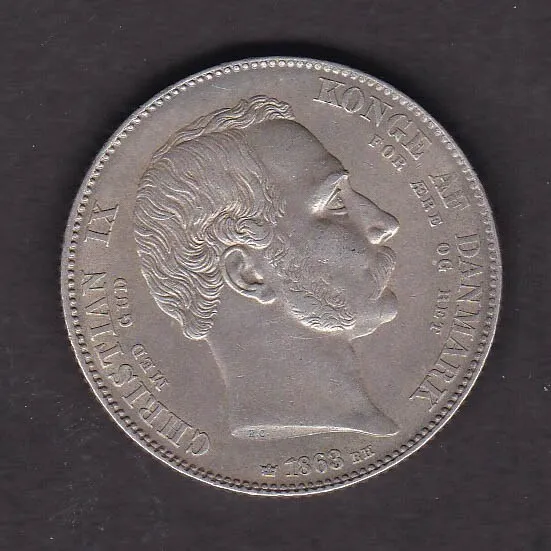 Danmark 2 rigsdaler Tronskiftespecie 1863