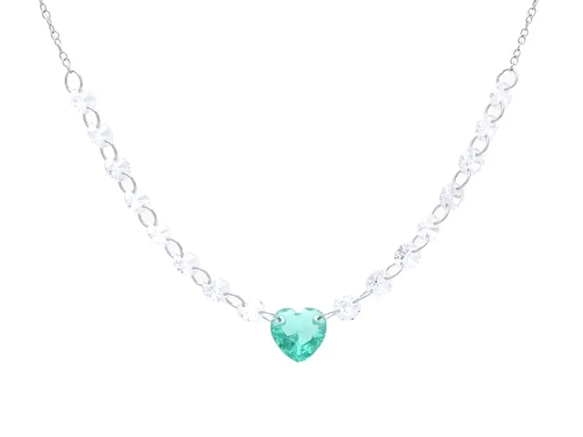 COLLIER, sterlingsilver, cubic zirkoner, längd 39-44 cm, vikt 2,4 g.