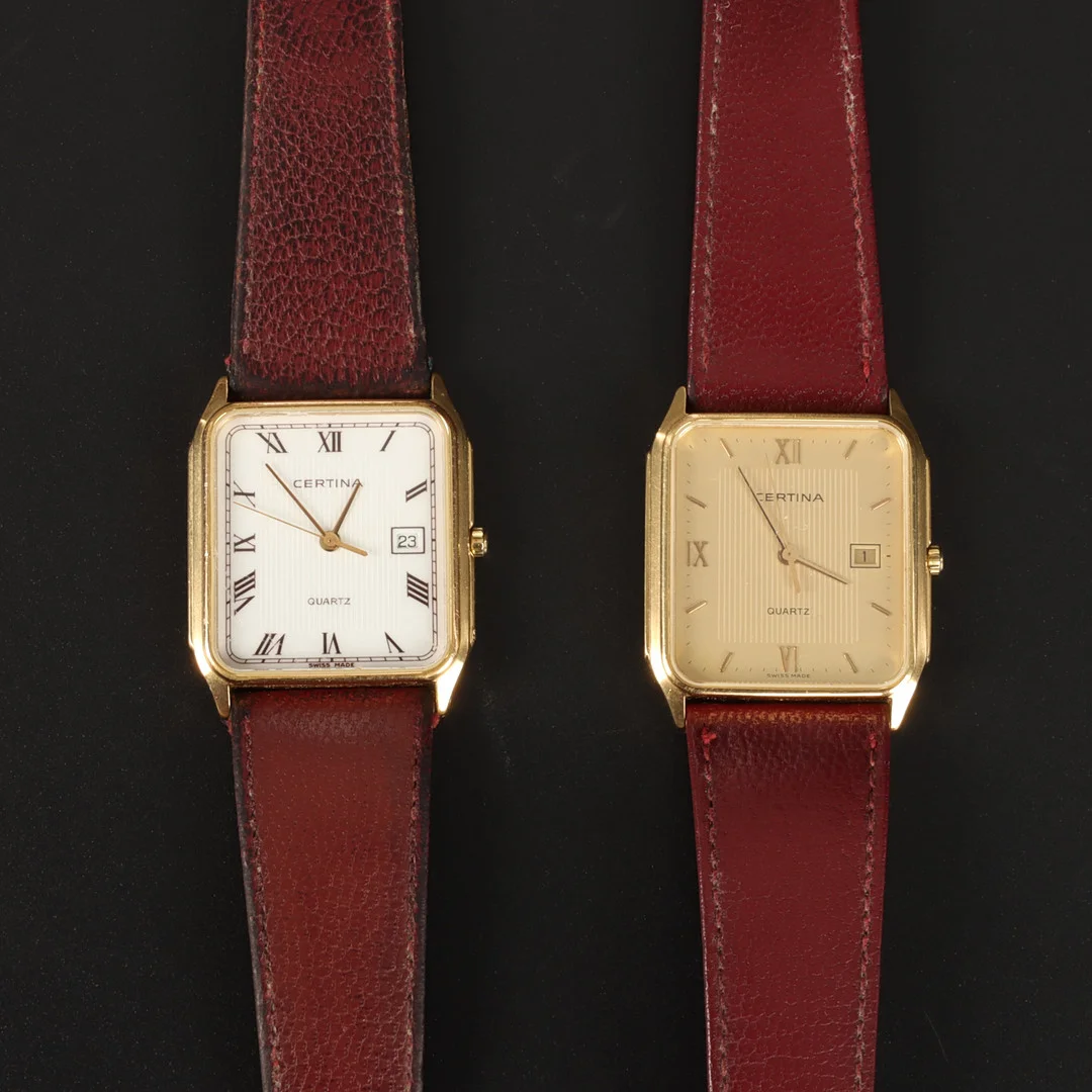 ARMBANDSUR, 2 st, Certina, quartz, 1900-talets senare del. — Wristwatches — Auktionsverket Engelholm