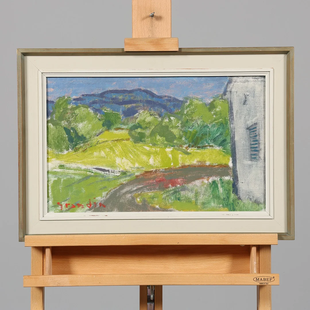 SVÄN GRANDIN. OLJA PÅ DUK, uppfodrad på pannå, signerad. — Paintings — Borås Auktionshall