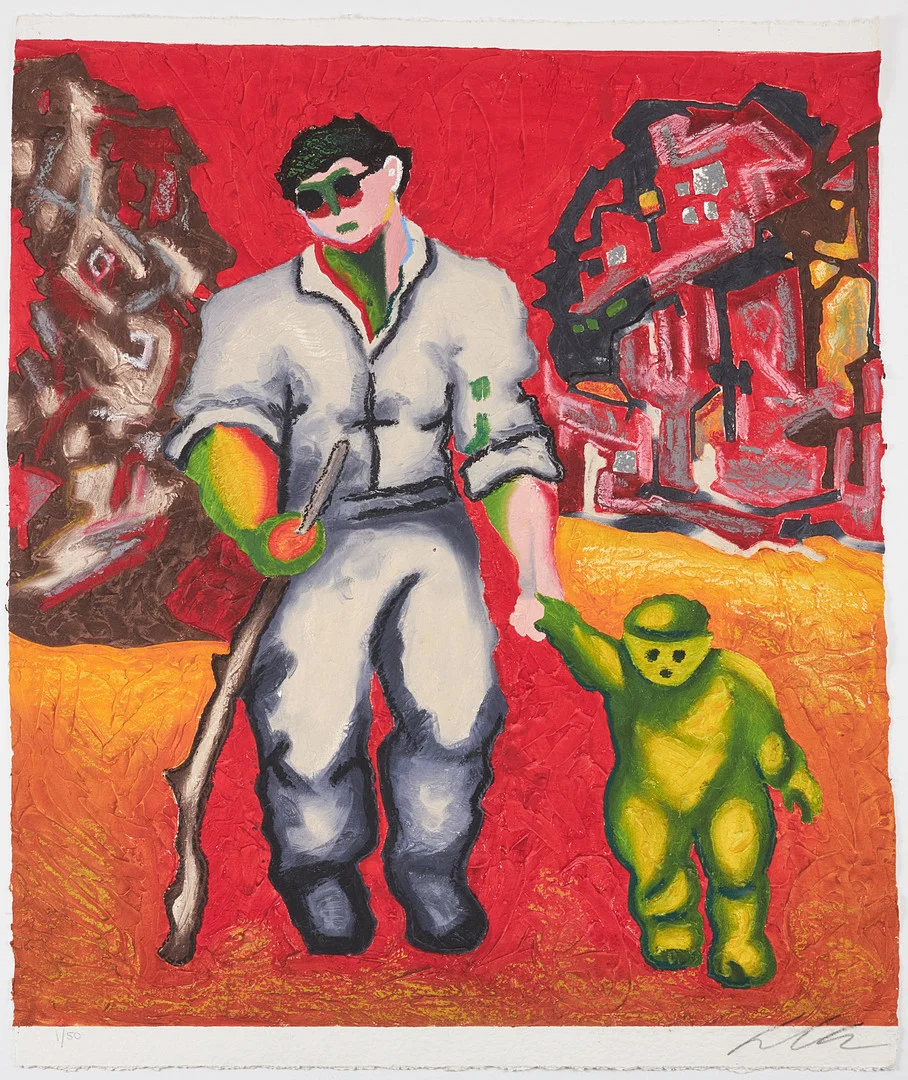 SANDRO CHIA (FÖDD 1946). figurscen, carborundumetsning, signerad och numrerad 1/50. — Engravings & Prints — Stockholms Auktionsverk Magasin 5
