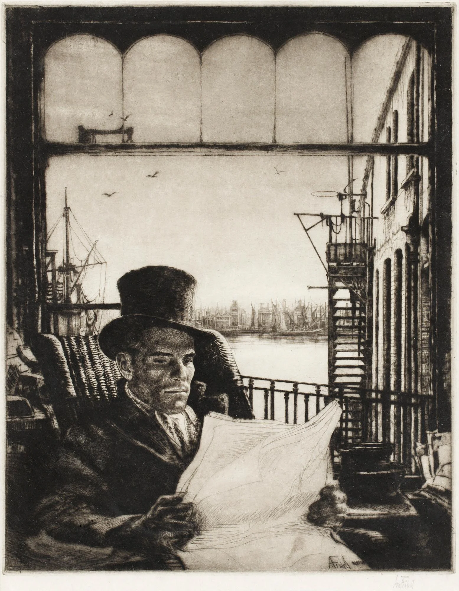 Axel Fridell, "Mr. Simmons" (Tidningsläsaren). — Bukowskis