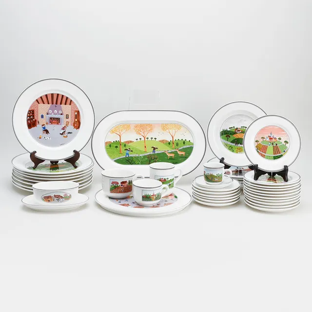 SERVISDELAR, 39 delar, "Naïf", porslin, Villeroy & Boch.