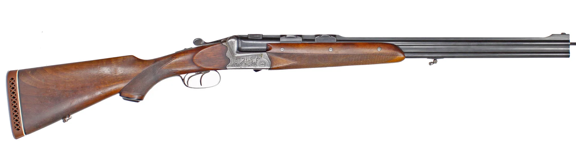 479. DUBBELSTUDSARE, österikisk, Enkelskott, fabrikat Franz Sodia, kaliber 9,3x74R, tillv.nr 6410. — Double express rifles — Walter Borg