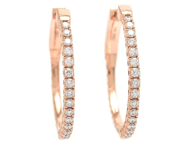 ÖRHÄNGEN, 18K roséguld, 40 briljantslipade diamanter ca 0,35 ctv, ca TW/VVS-VS, flexmodell, diameter 26 mm, vikt 5,6 g.