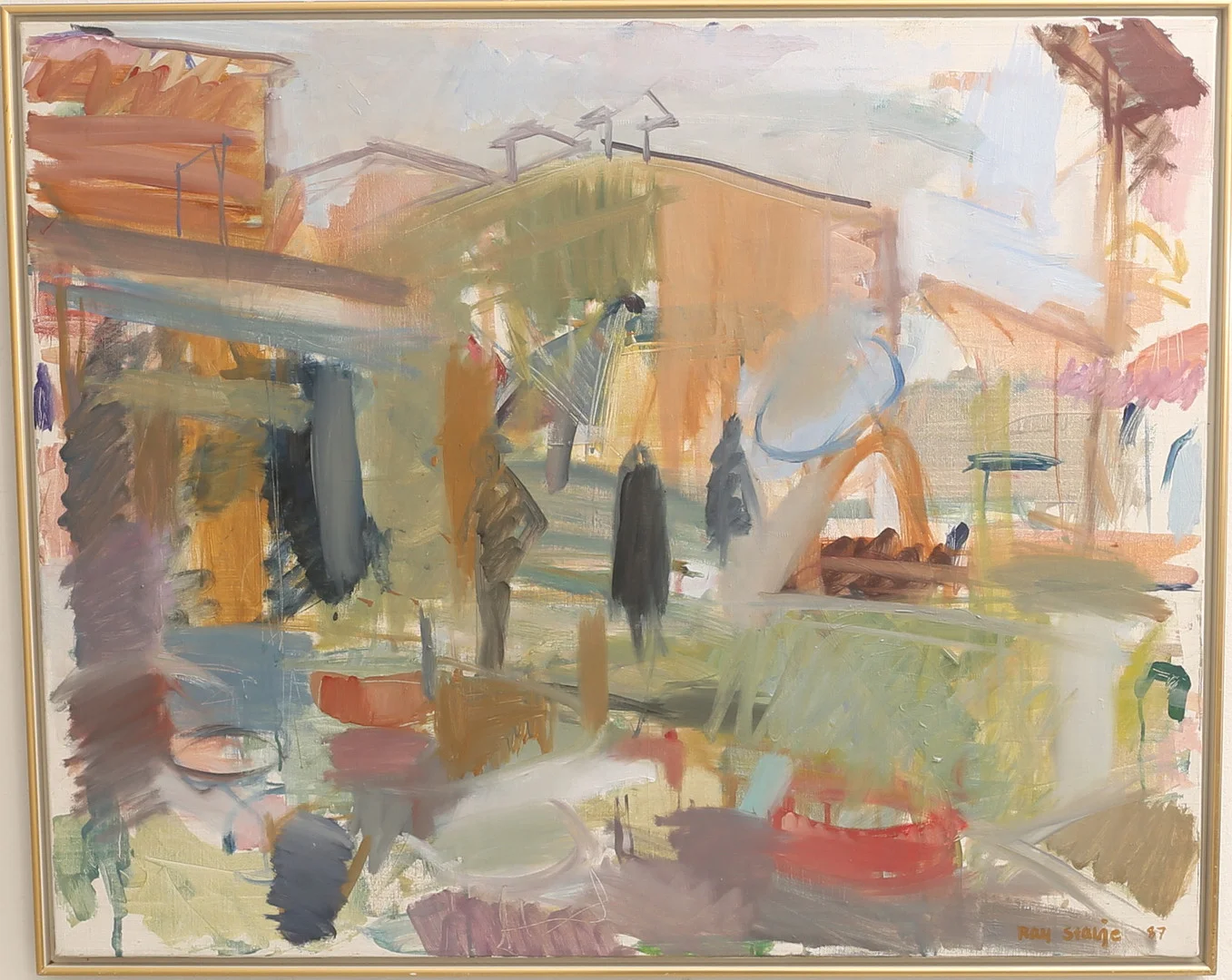 RAY STALJE. Olja på duk, signerad -87. — Paintings — RA Auktionsverket Norrköping