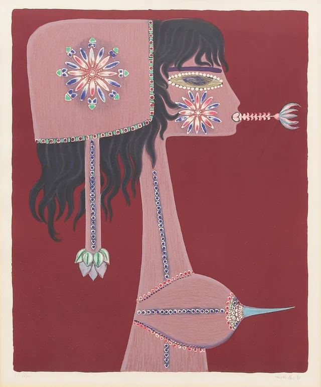 MAX WALTER SVANBERG. Färglitografi, signerad, H.C. upplaga, 27/30.