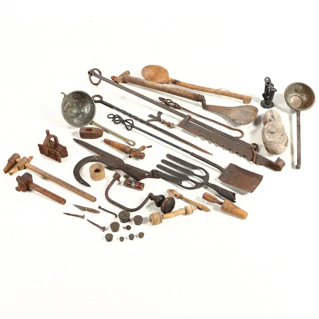 Collection of household utensils