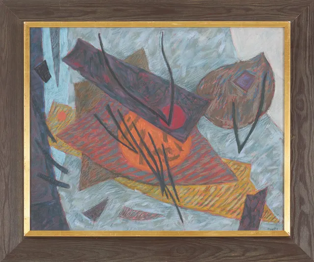 HENRI GOETZ (1909-1969). Komposition, pastell, signerad Goetz.