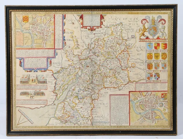 SPEED (JOHN): WORCESTERSHIRE, HEREFORDSHIRE, MONMOUTHSHIRE, PUBLISHED BY THOMAS BASSETT AND RICHARD CHISWELL, AFTER 1676.