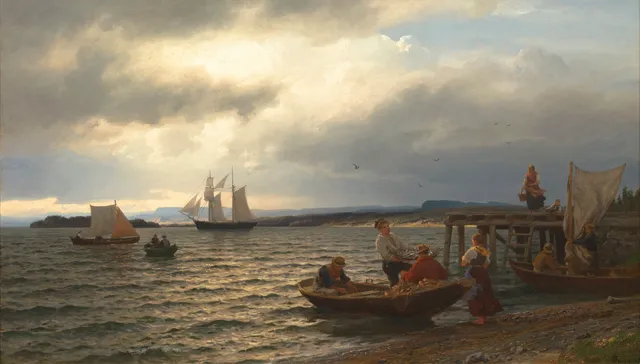 Gude, Hans Fredrik — "Ved Christianiafjorden" 1874