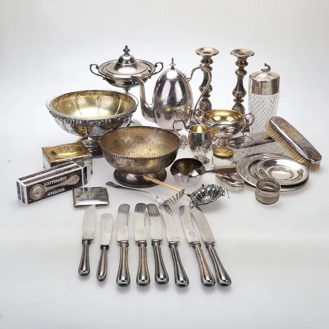 PARTI NYSILVER/GLAS, 32 delar.