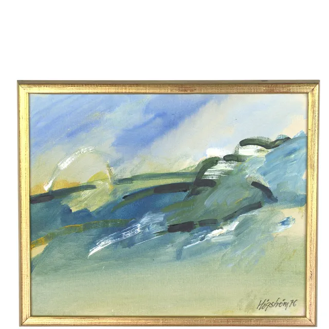 KJELL HÖGSTRÖM. Olja på duk, "strandbild Lerhamn", signerad, 1976.
