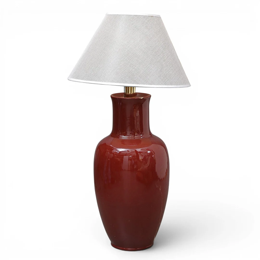 Chinese style vase-lamp in earthenware by Becara, 20th Century. — Oriental — Balclis
