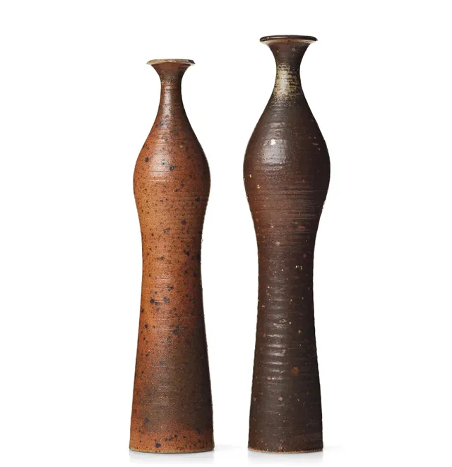 Kyllikki Salmenhaara, vaser, 2 st, Arabia, Finland 1950-tal.