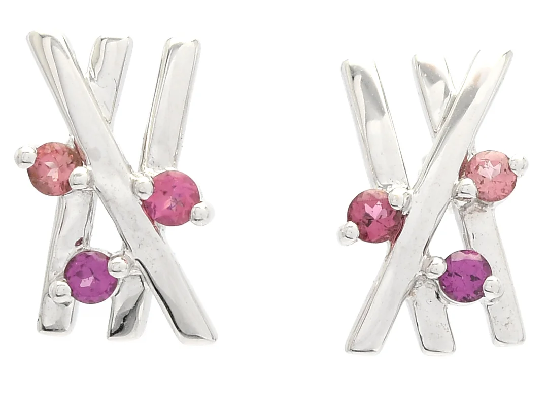 ÖRHÄNGEN, 18K vitguld, rosa turmaliner, vikt 2,5 g, stift. — Smycken/Örhängen — Kaplans