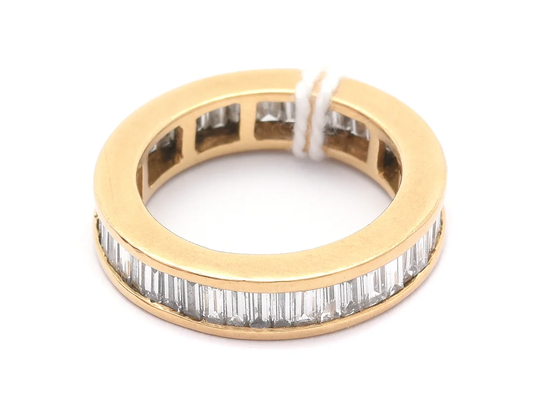 Ring 18K 5,3g Ø16½, med diamanter ca50x0,03ct baguettslippade — Smycken/Ring — Kaplans