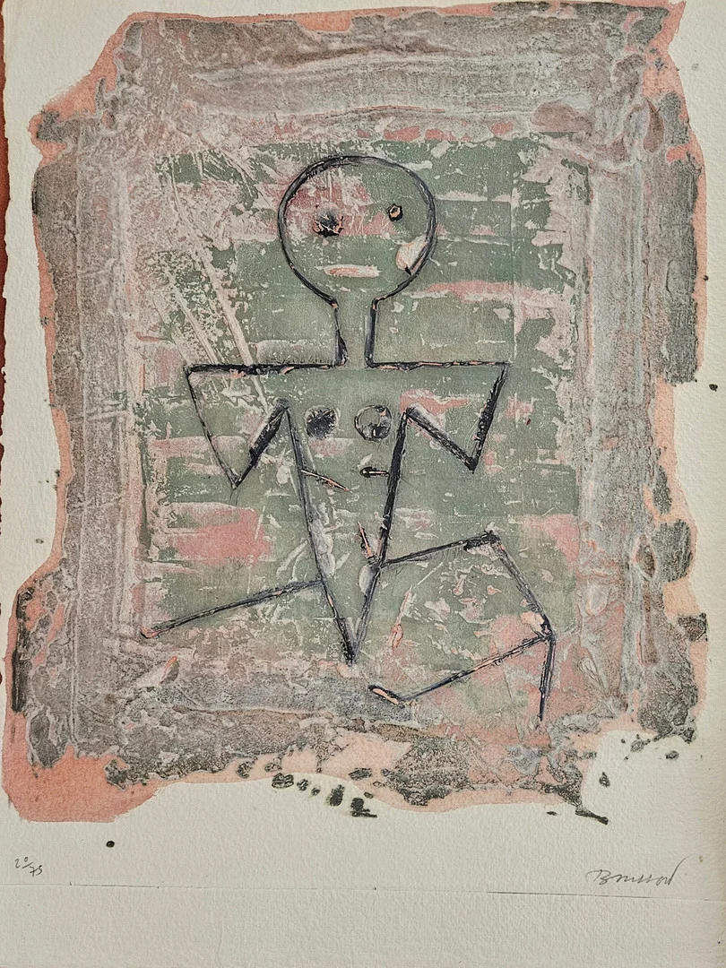PIERRE MARIE BRISSON. Figurkomposition. Carborundumetsning, signerad Brisson och numrerad 20/75. — Engravings & Prints — Auktionshuset Thörner & Ek
