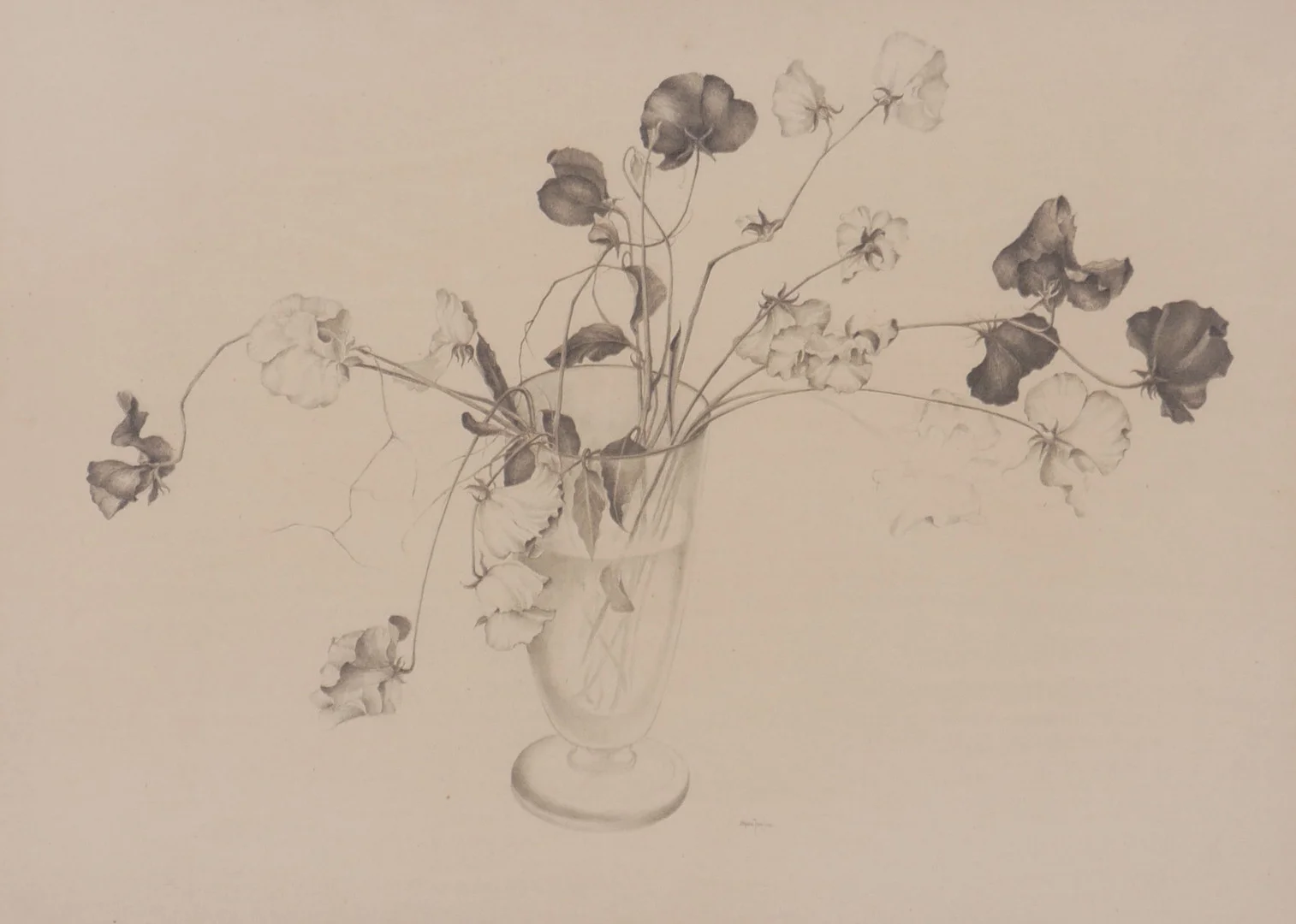 BJÖRN JONSON. Stilleben, teckning, signerad Björn Jonson. — Drawings — Auktionsfirma Kenneth Svensson i Kalmar