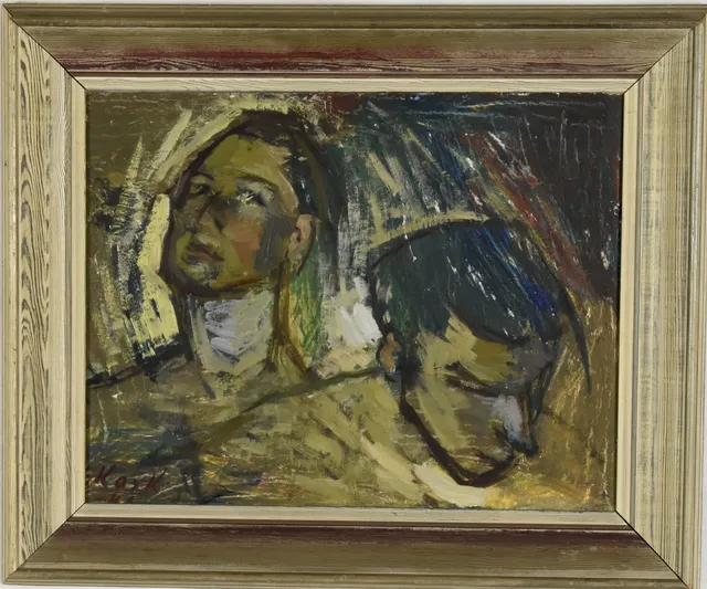 EUGEN KASK. Olja på pannå.