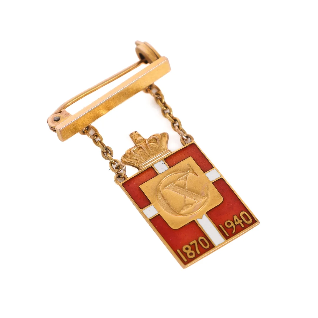 Georg Jensen. 'Royal Seal' of 14 kt. gold adorned with colored enamel. — Hobby and collectibles/Collectibles — Lauritz