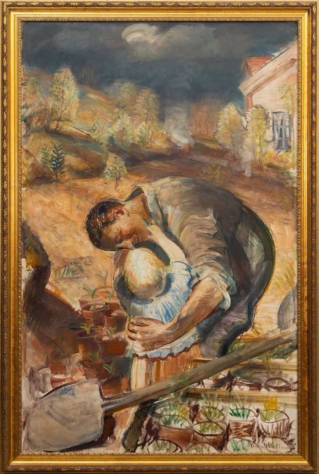DAVID WALLIN (1876-1957). "Nyodlare" olja på duk , signerad, 1938.