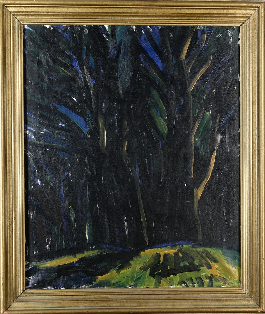 MANFRED FLYCKT (SVERIGE 1893-1956). Olja på duk, skogslandskap, signerad. — Paintings — Auktionshuset Kolonn