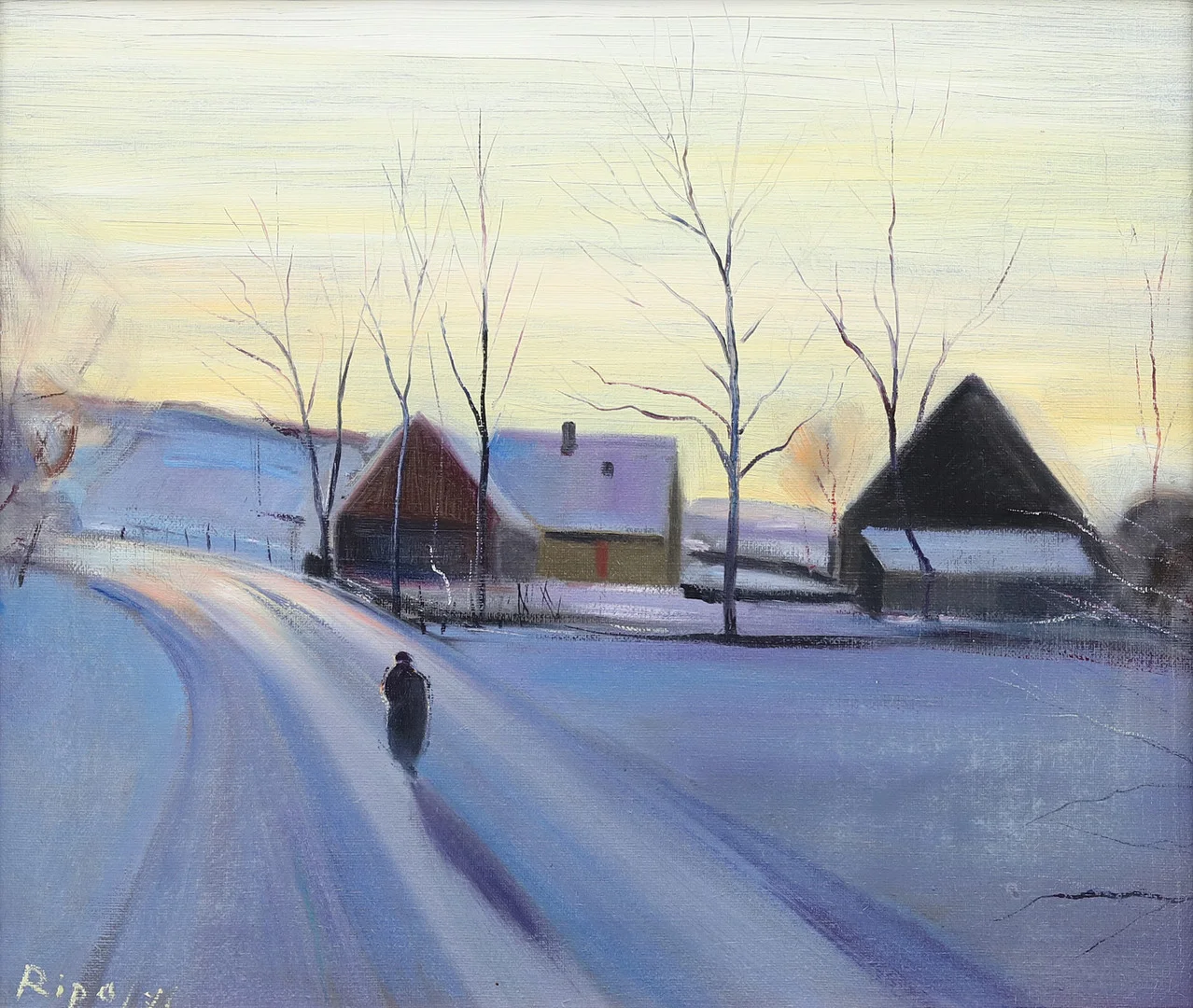 HANS RIPA. Gård i snö, olja på duk, signerad och daterad -76. — Paintings — Garpenhus Auktioner