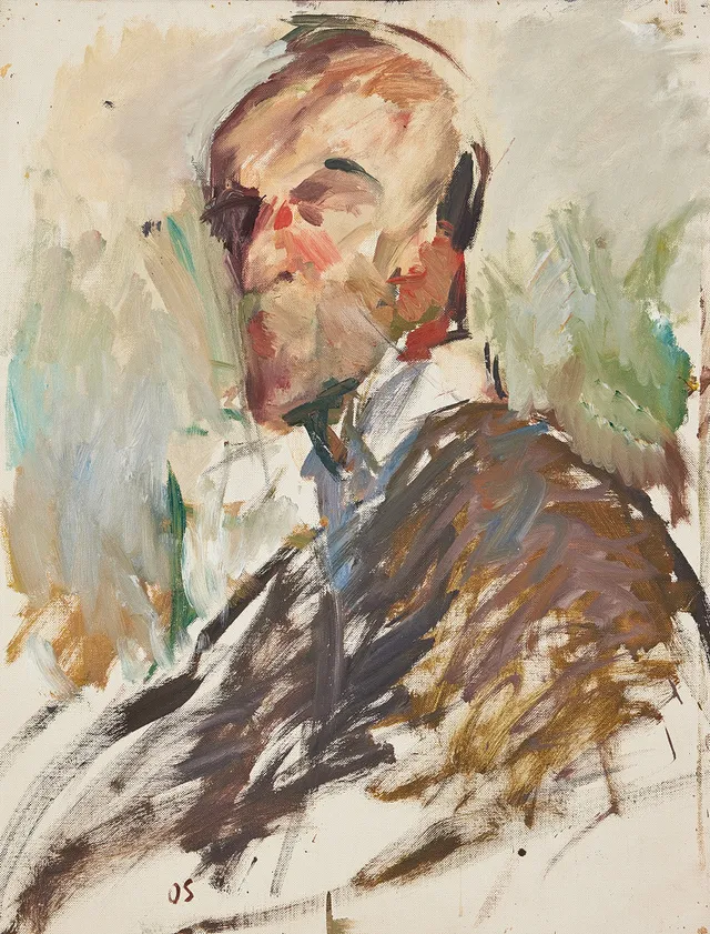 OLLE SKAGERFORS. Självporträtt, olja på duk, 64 x 49 cm.