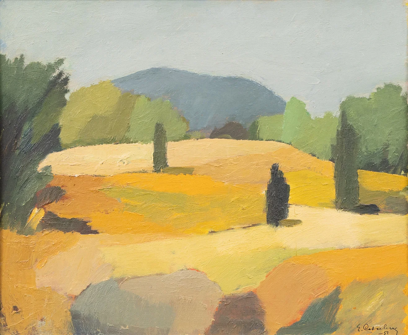 ERIC CEDERBERG. Landskap, olja på pannå, signerad. — Paintings — Garpenhus Auktioner