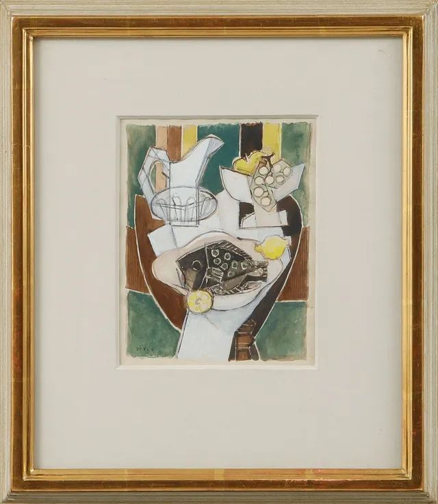 GEORGES DAYEZ. Stilleben, gouache, signerad.