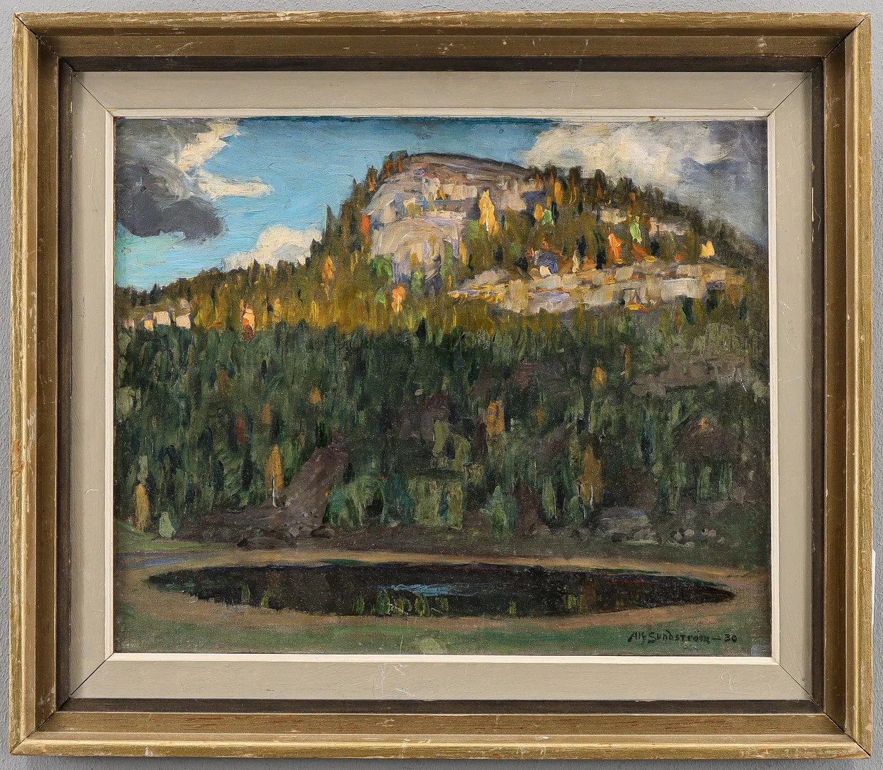 ALF SUNDSTRÖM. "Berget och Tjärnet, Nordingrå". — Paintings — Karlstad Hammarö Auktionsverk