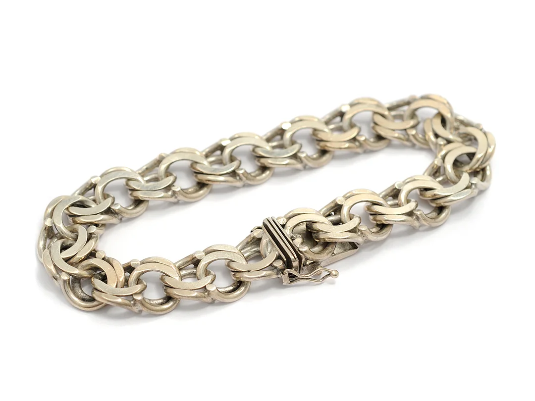 ARMBAND, sterlingsilver, bismark, längd 19 cm, vikt 34,1 g, NSE Guldvaruaktiebolag, Köping 1997. — Smycken/Armband — Kaplans
