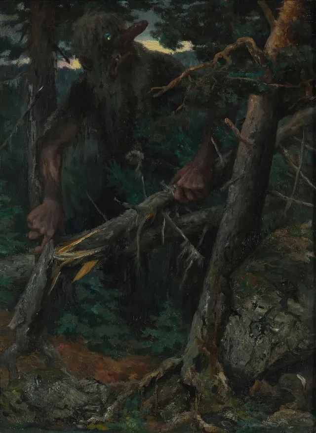 Kittelsen, Theodor — "Gammelt troll" ca. 1886