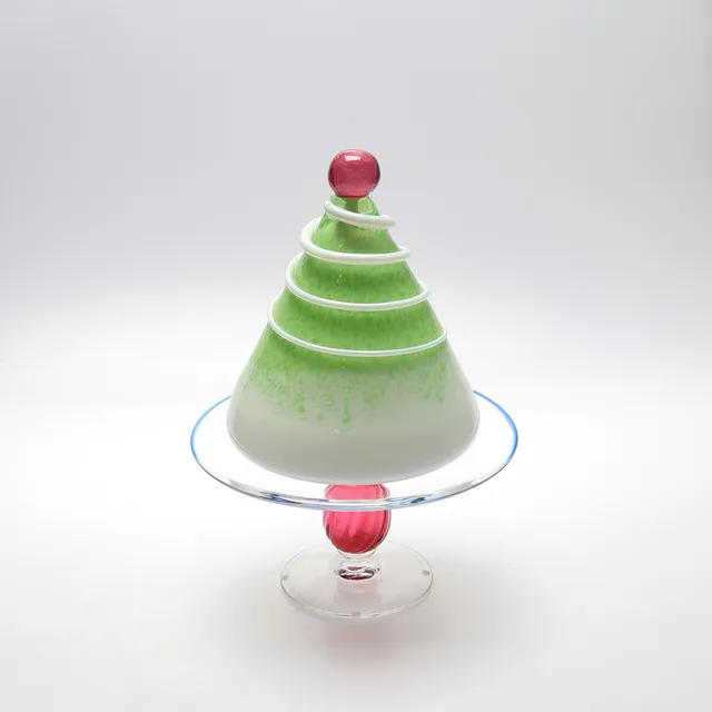 ANNA ÖRNBERG. Skulptur, glas, "Tårta på fat", Strömbergshyttan, signerad.
