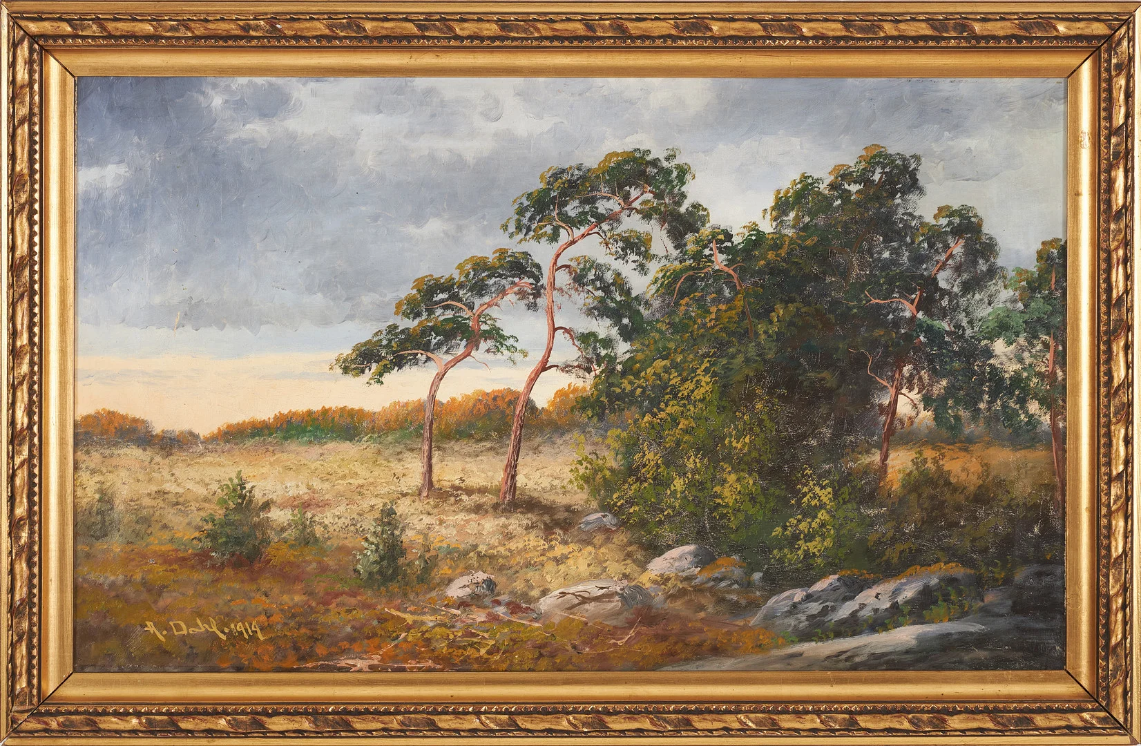 ANSHELM DAHL. Skogsmotiv med myr, olja på duk, signerad och daterad. — Paintings — Stockholms Auktionsverk Sickla