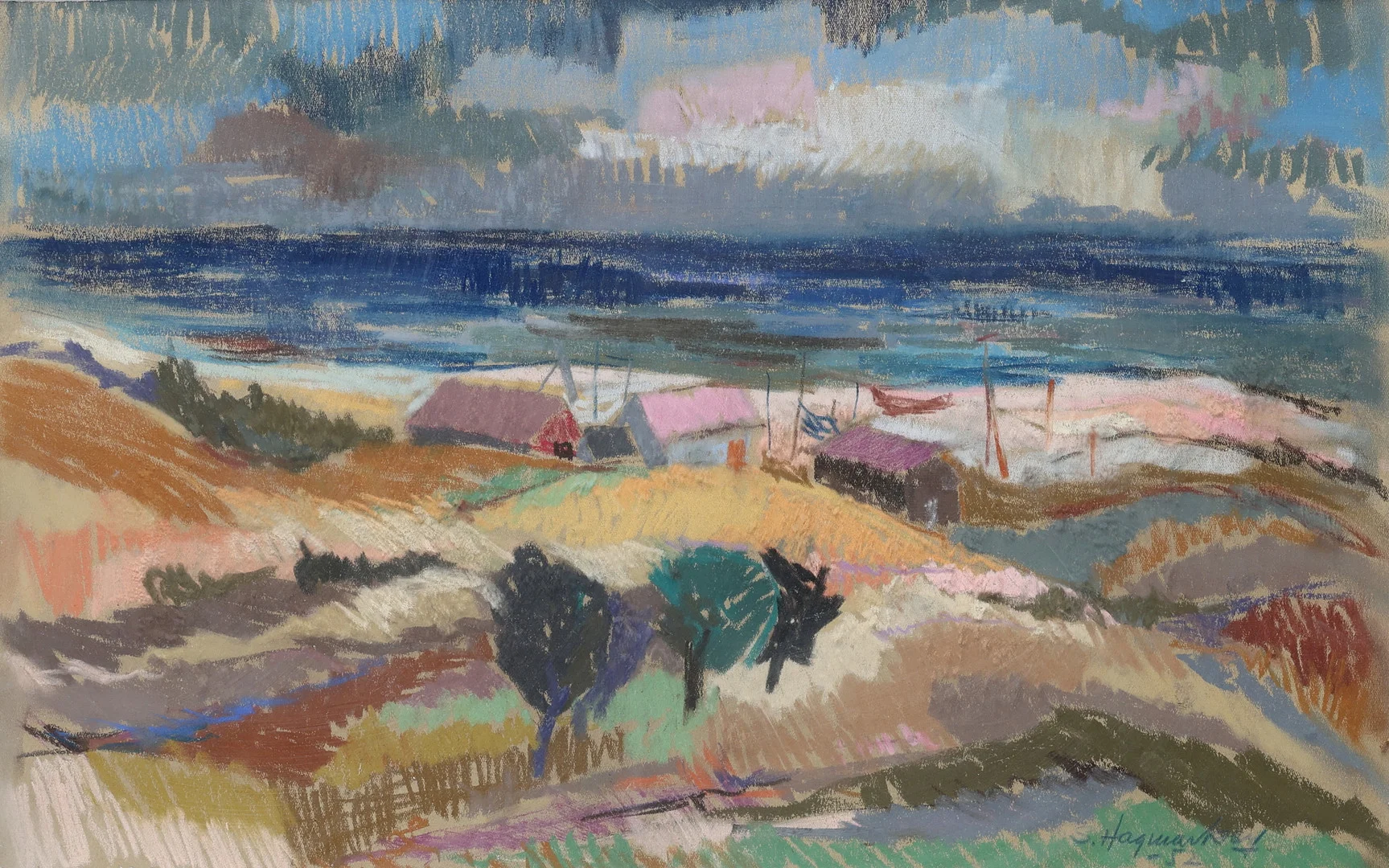 SVEN HAGMARKER. Pastell på papper, "Vitamölla", signerad. — Paintings — Gomér & Andersson Jönköping