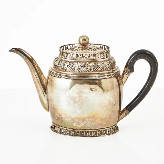 JOHAN MALMSTEDT. Kaffekanna, silver, Göteborg, 1814.