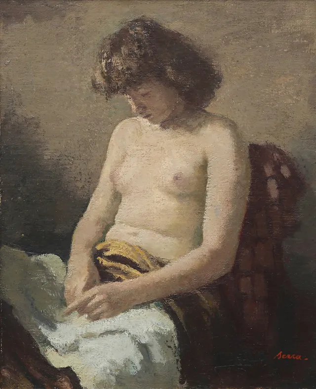 FRANCESC SERRA CASTELLET. "Nu assegut".