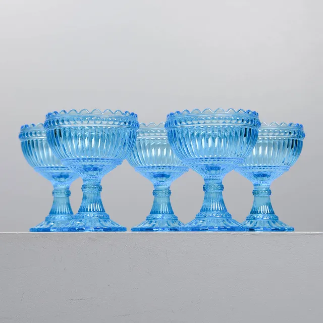 ARMI RATIA. Skål på fot, 5 st, "Mariskooli", Marimekko/Iittala, Finland.