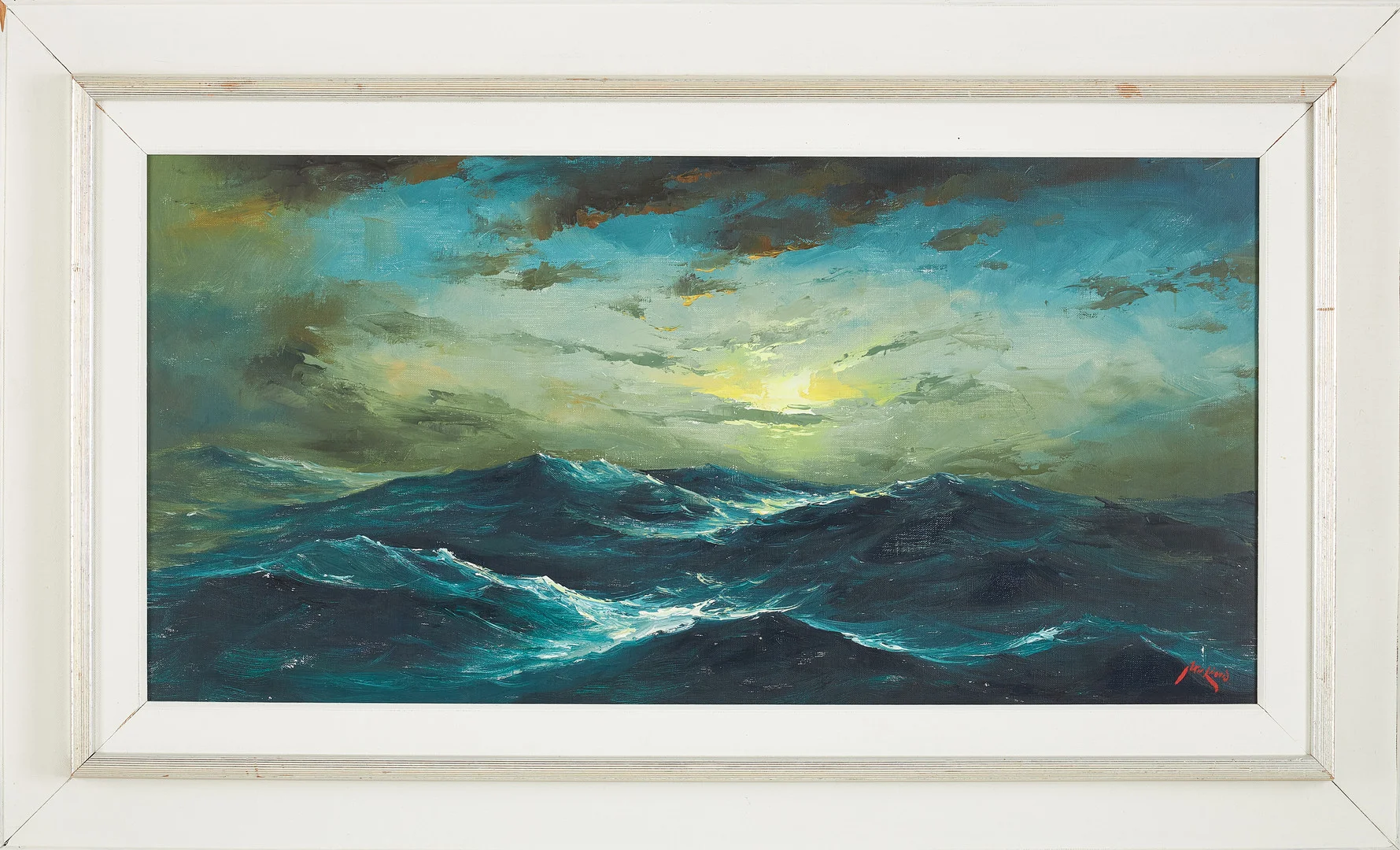 AXEL LIND. Havsmotiv, olja på duk, signerad. — Paintings — Stockholms Auktionsverk Sickla