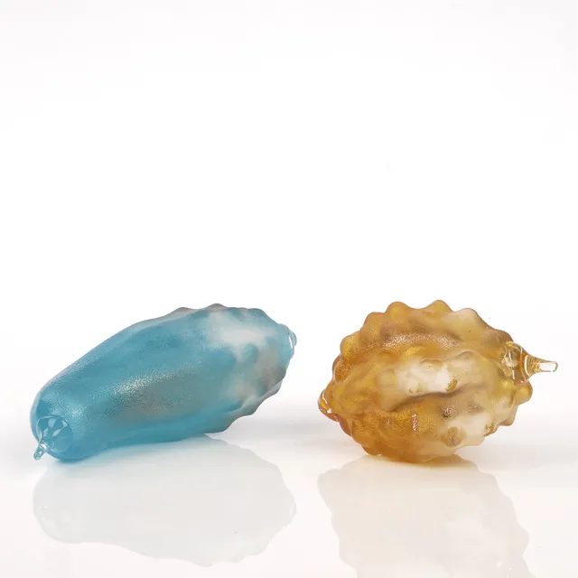 PER SUNDBERG. Glasskulpturer, 2 st, Orrefors, signerade.