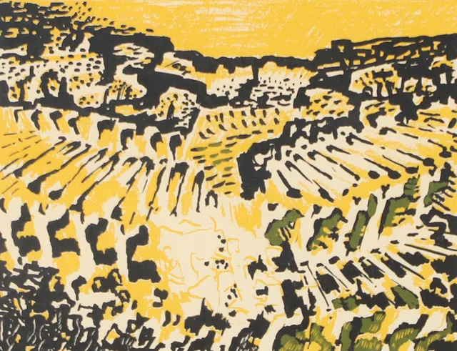 GÖSTA GIEROW. Komposition, färglitografi, signerad G. Gierow.