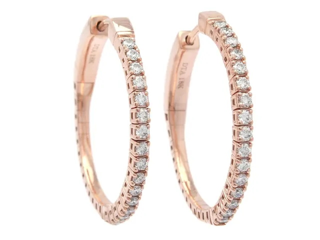 ÖRRINGAR, 18K roséguld, 32 briljantslipade diamanter ca 0,61 ctv, ca TW-W/VVS-VS, diameter 26 mm, flexmodell, vikt 6,6 g.