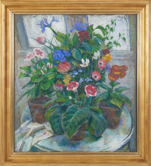 HENNING MALMSTRÖM (1890-1968). Blomsterstilleben, signerad H Malmström, pastell.