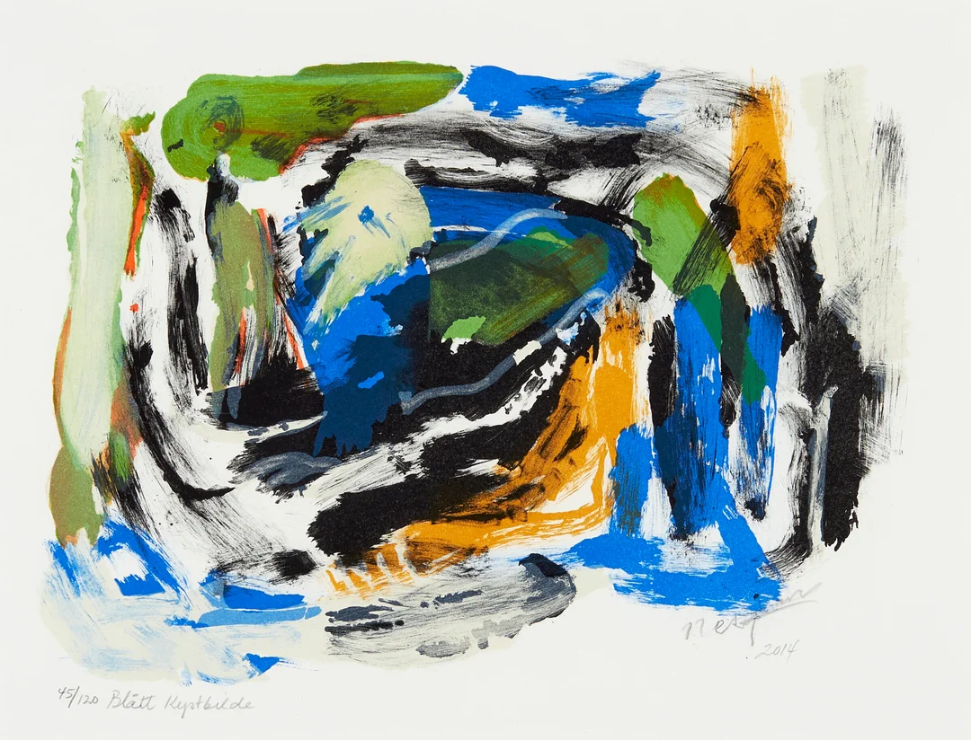 Nesjar, Carl — "Blått Kystbilde" 2014 — Kunst/Grafikk — Blomqvist